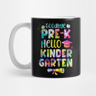 Tie Dye Goodbye Pre-K Hello Kindergarten Graduation Kids Mug